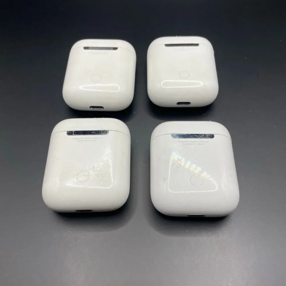Lot of 4 APPLE Airpods Model A1938 -‎ AS IS- Free Shipping. CASES ONLY